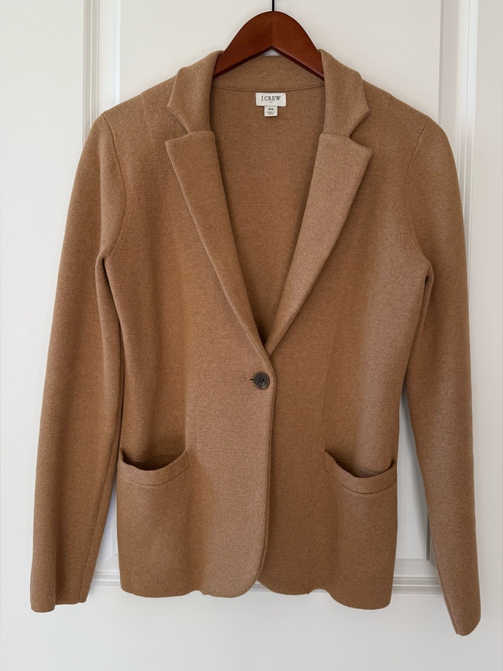 J.Crew Factory Schoolboy Sweater Blazer, XS, Heather Acorn